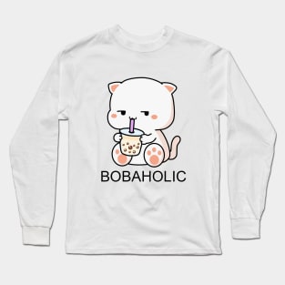 Bobaholic Kitty Loves Boba! Long Sleeve T-Shirt